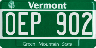VT license plate OEP902