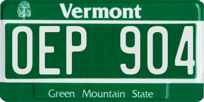 VT license plate OEP904