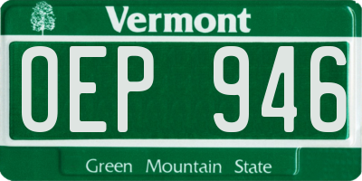VT license plate OEP946