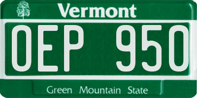VT license plate OEP950
