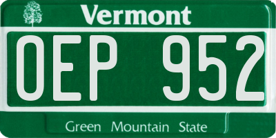 VT license plate OEP952