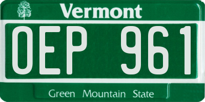 VT license plate OEP961