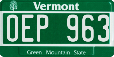 VT license plate OEP963