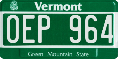 VT license plate OEP964