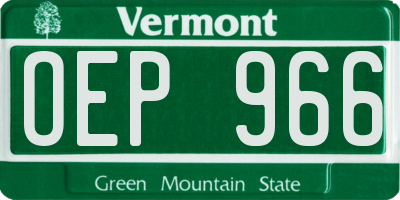 VT license plate OEP966