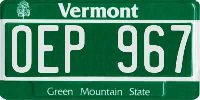 VT license plate OEP967