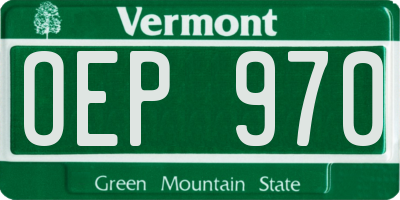 VT license plate OEP970