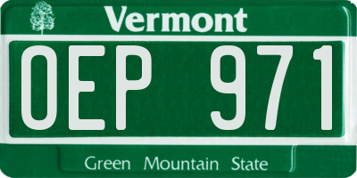VT license plate OEP971