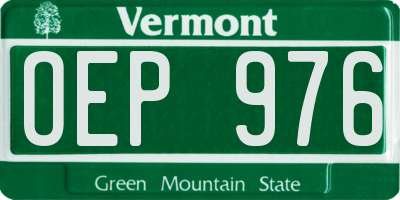 VT license plate OEP976