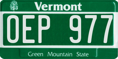 VT license plate OEP977