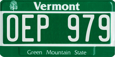 VT license plate OEP979