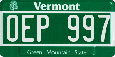 VT license plate OEP997