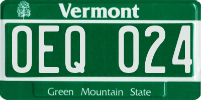 VT license plate OEQ024