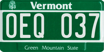 VT license plate OEQ037