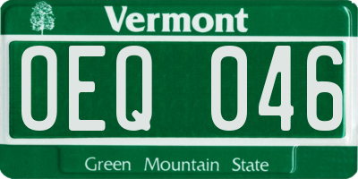 VT license plate OEQ046