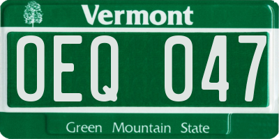 VT license plate OEQ047