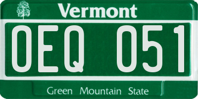 VT license plate OEQ051