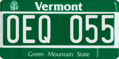 VT license plate OEQ055