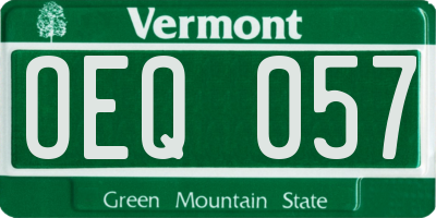 VT license plate OEQ057