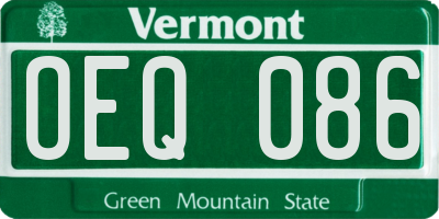 VT license plate OEQ086