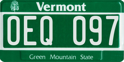 VT license plate OEQ097