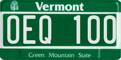 VT license plate OEQ100