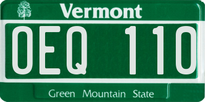 VT license plate OEQ110