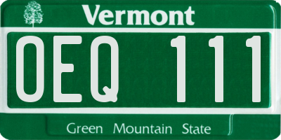 VT license plate OEQ111