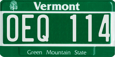VT license plate OEQ114