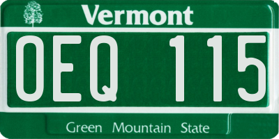 VT license plate OEQ115