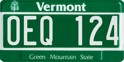 VT license plate OEQ124