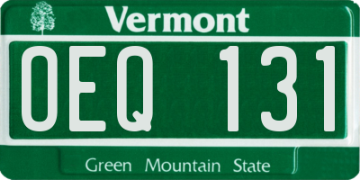 VT license plate OEQ131