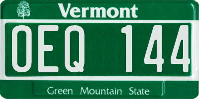 VT license plate OEQ144