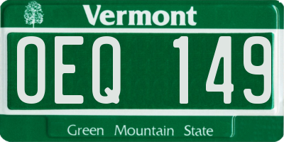 VT license plate OEQ149