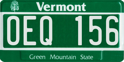 VT license plate OEQ156