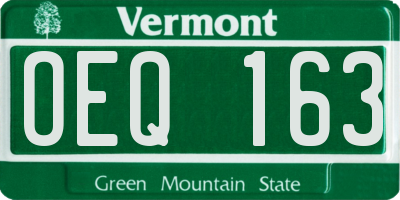 VT license plate OEQ163