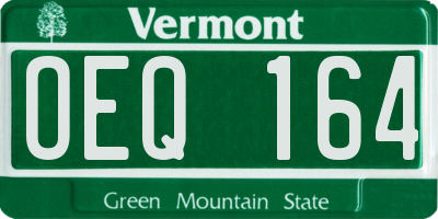 VT license plate OEQ164