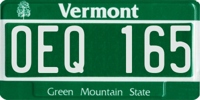 VT license plate OEQ165
