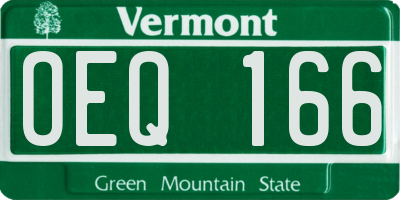 VT license plate OEQ166