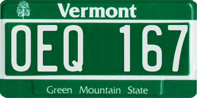 VT license plate OEQ167