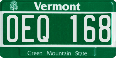 VT license plate OEQ168