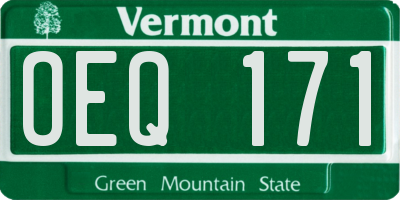 VT license plate OEQ171