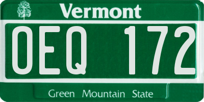 VT license plate OEQ172