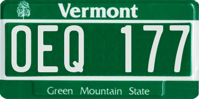 VT license plate OEQ177