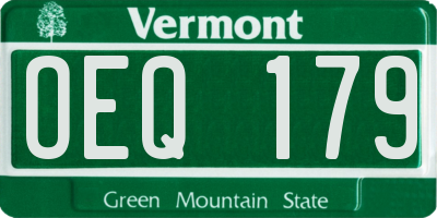 VT license plate OEQ179