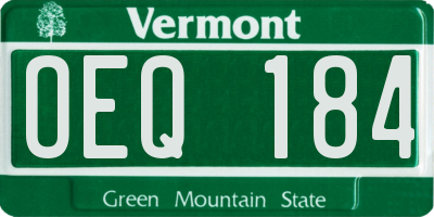VT license plate OEQ184