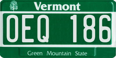 VT license plate OEQ186