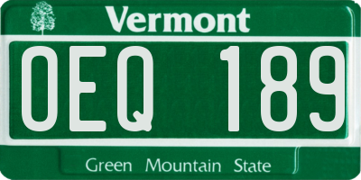 VT license plate OEQ189