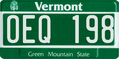 VT license plate OEQ198