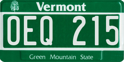 VT license plate OEQ215